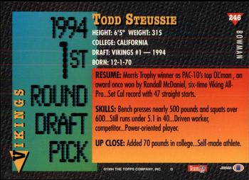 1994 Bowman #246 Todd Steussie Back