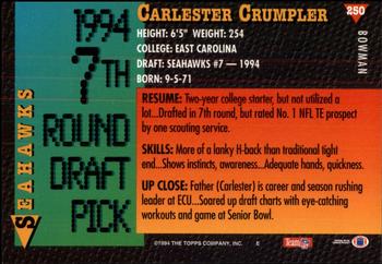 1994 Bowman #250 Carlester Crumpler Back