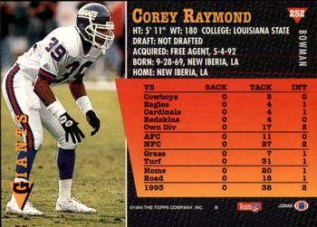 1994 Bowman #252 Corey Raymond Back