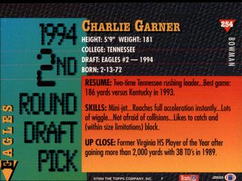1994 Bowman #254 Charlie Garner Back