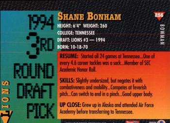 1994 Bowman #256 Shane Bonham Back