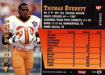 1994 Bowman #257 Thomas Everett Back
