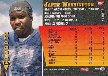 1994 Bowman #265 James Washington Back