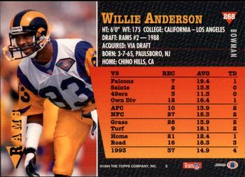 1994 Bowman #268 Willie Anderson Back