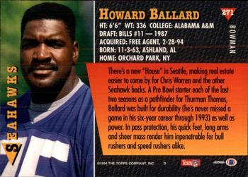 1994 Bowman #271 Howard Ballard Back