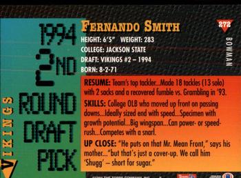 1994 Bowman #272 Fernando Smith Back
