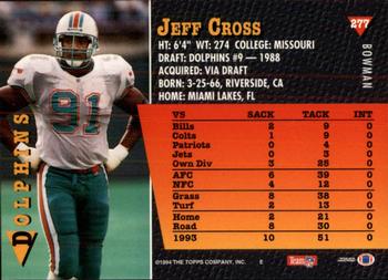 1994 Bowman #277 Jeff Cross Back