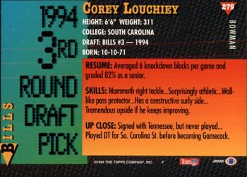 1994 Bowman #279 Corey Louchiey Back