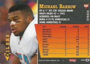 1994 Bowman #280 Micheal Barrow Back