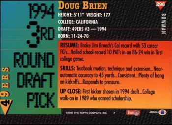 1994 Bowman #296 Doug Brien Back