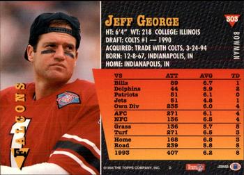 1994 Bowman #303 Jeff George Back