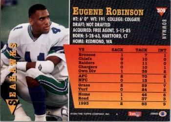 1994 Bowman #309 Eugene Robinson Back