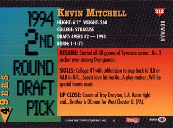 1994 Bowman #312 Kevin Mitchell Back