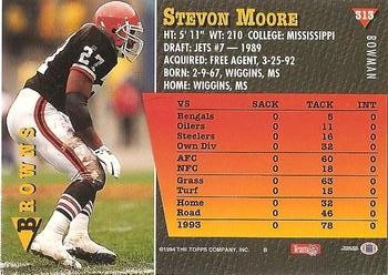 1994 Bowman #313 Stevon Moore Back
