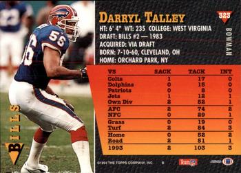 1994 Bowman #323 Darryl Talley Back