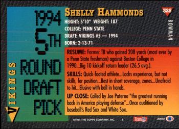 1994 Bowman #325 Shelly Hammonds Back