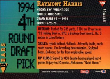 1994 Bowman #330 Raymont Harris Back