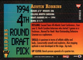 1994 Bowman #343 Austin Robbins Back