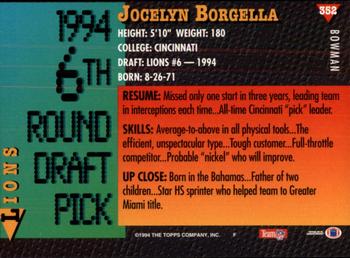 1994 Bowman #352 Jocelyn Borgella Back