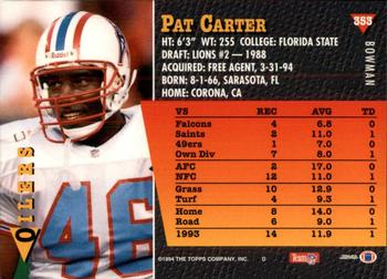 1994 Bowman #353 Pat Carter Back