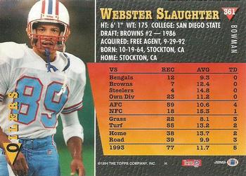 1994 Bowman #361 Webster Slaughter Back