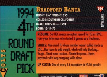 1994 Bowman #364 Bradford Banta Back