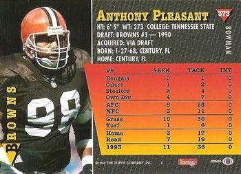 1994 Bowman #373 Anthony Pleasant Back