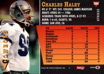 1994 Bowman #386 Charles Haley Back