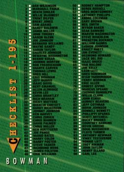 1994 Bowman #389 Checklist: 1-195 Front