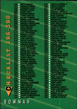 1994 Bowman #390 Checklist: 196-390 Front