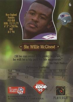 1995 Collector's Edge Excalibur - Rookie Roundtable #6 Willie McGinest Back