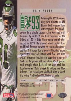 1994 Collector's Choice #34 Eric Allen Back