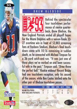 1994 Collector's Choice #33 Drew Bledsoe Back