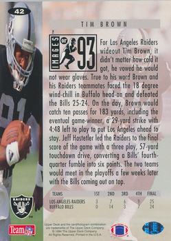 1994 Collector's Choice #42 Tim Brown Back