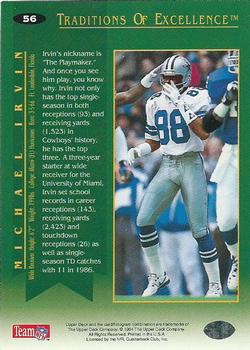 1994 Collector's Choice #56 Michael Irvin Back