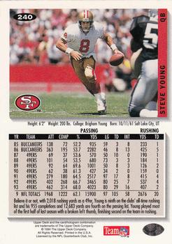 1994 Collector's Choice #240 Steve Young Back
