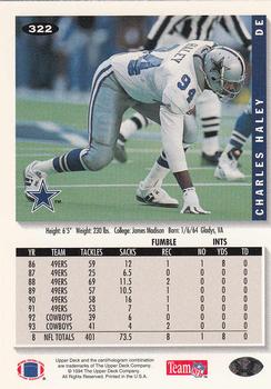 1994 Collector's Choice #322 Charles Haley Back