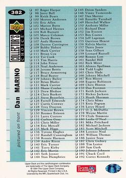1994 Collector's Choice #382 Dan Marino Back