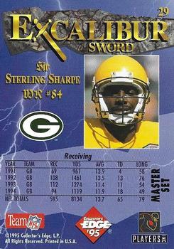 1995 Collector's Edge Excalibur - Sword and Stone Bronze #29 Sterling Sharpe Back