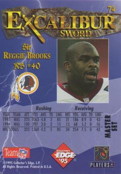 1995 Collector's Edge Excalibur - Sword and Stone Bronze #74 Reggie Brooks Back