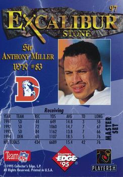 1995 Collector's Edge Excalibur - Sword and Stone Bronze #97 Anthony Miller Back
