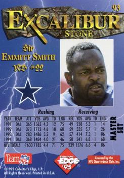 1995 Collector's Edge Excalibur - Sword and Stone Diamond #93 Emmitt Smith Back