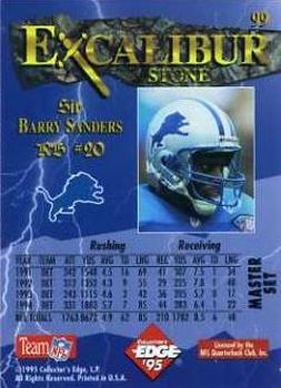1995 Collector's Edge Excalibur - Sword and Stone Diamond #99 Barry Sanders Back