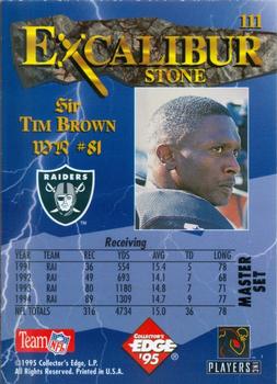1995 Collector's Edge Excalibur - Sword and Stone Gold #111 Tim Brown Back