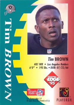 1995 Collector's Edge Excalibur - TekTech #NNO Tim Brown Back