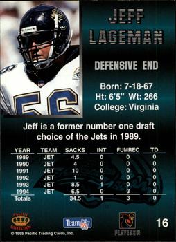 1995 Pacific - Blue #16 Jeff Lageman Back