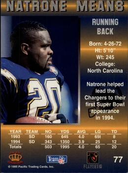 1995 Pacific - Blue #77 Natrone Means Back