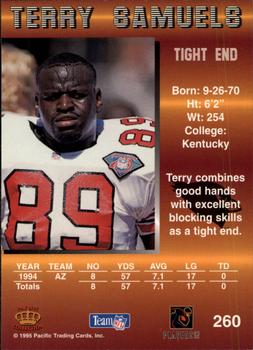 1995 Pacific - Blue #260 Terry Samuels Back