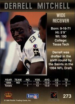1995 Pacific - Blue #273 Derrell Mitchell Back