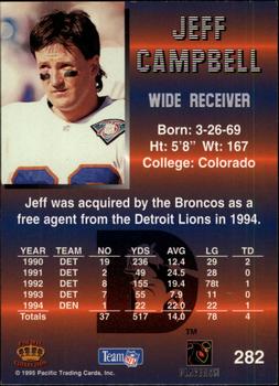 1995 Pacific - Blue #282 Jeff Campbell Back